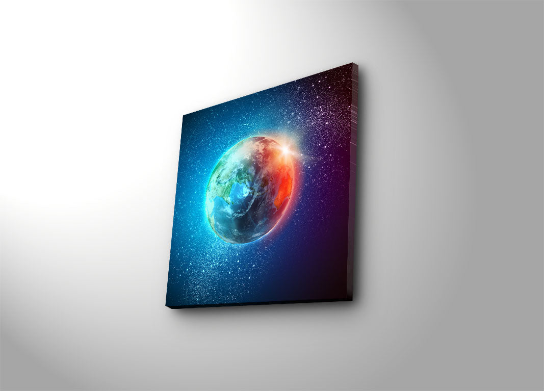 Tela Decorativa Multicolor 45x45 cm | Camurça 100% | Moldura de Madeira 3 cm