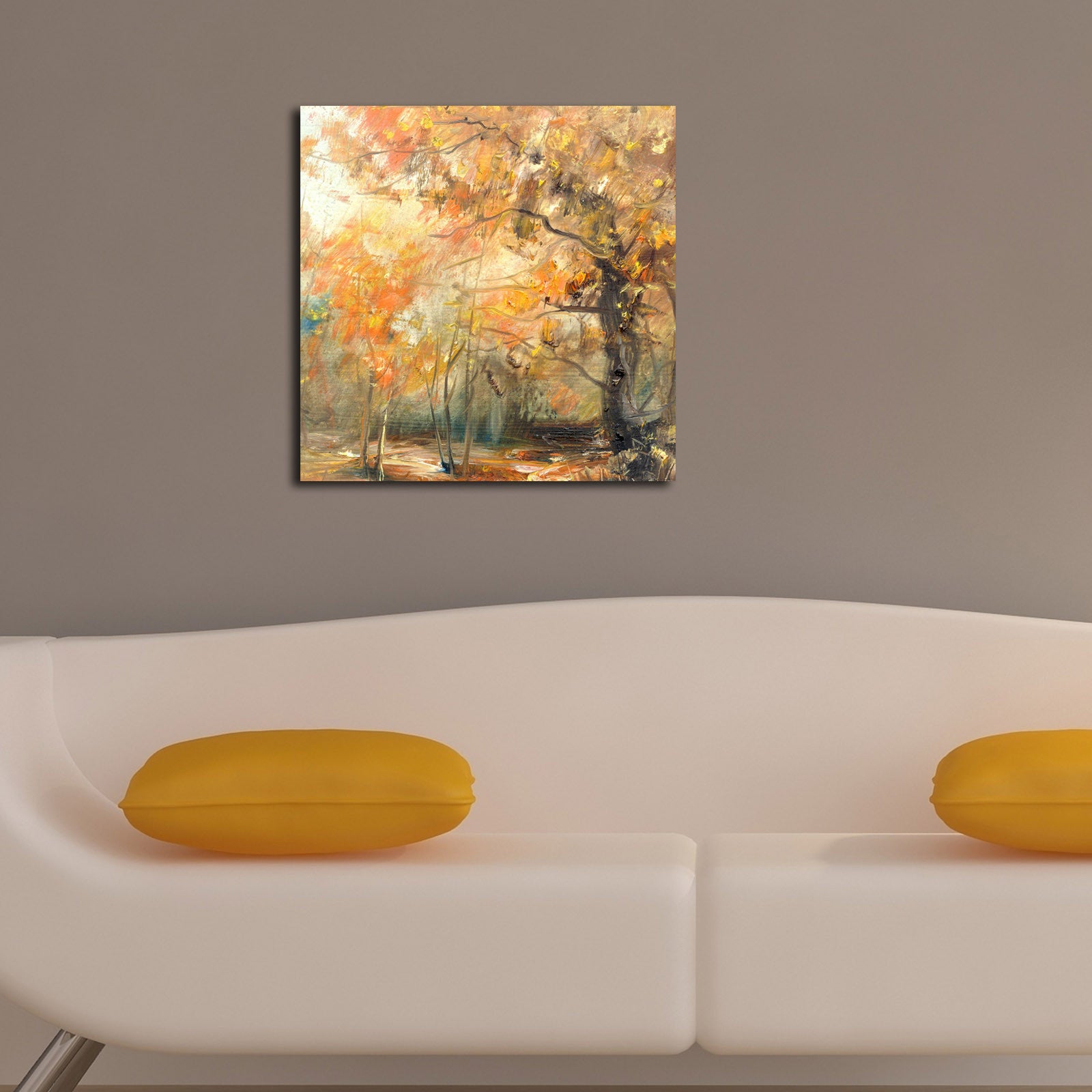 Tela Decorativa Multicolor 45x45 cm — Camurça 100% com Moldura de Madeira 3 cm | 4545K-71