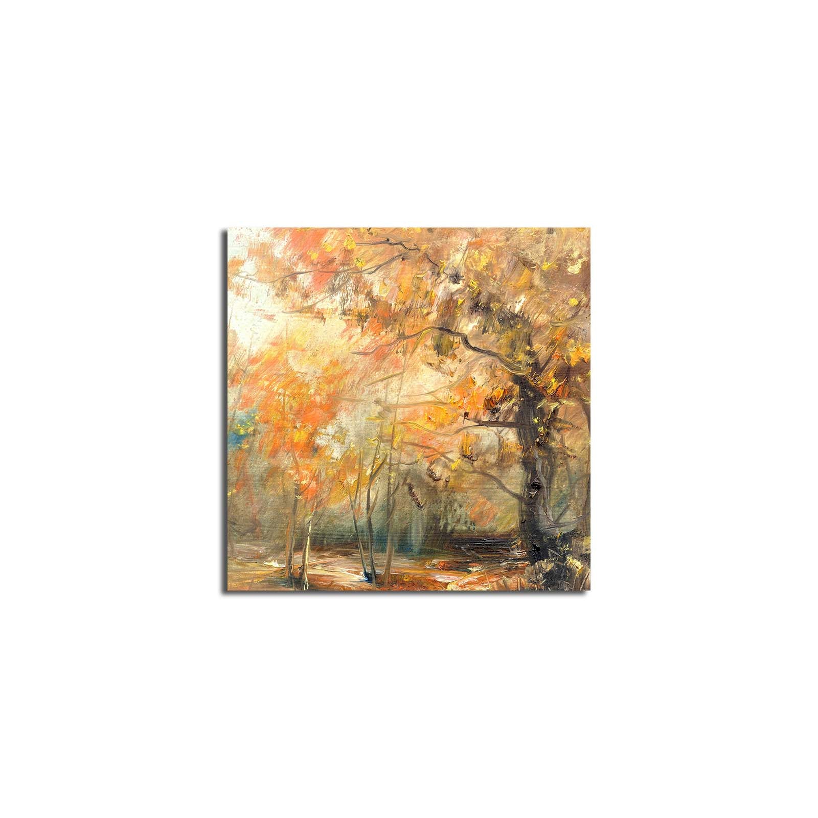 Tela Decorativa Multicolor 45x45 cm — Camurça 100% com Moldura de Madeira 3 cm | 4545K-71