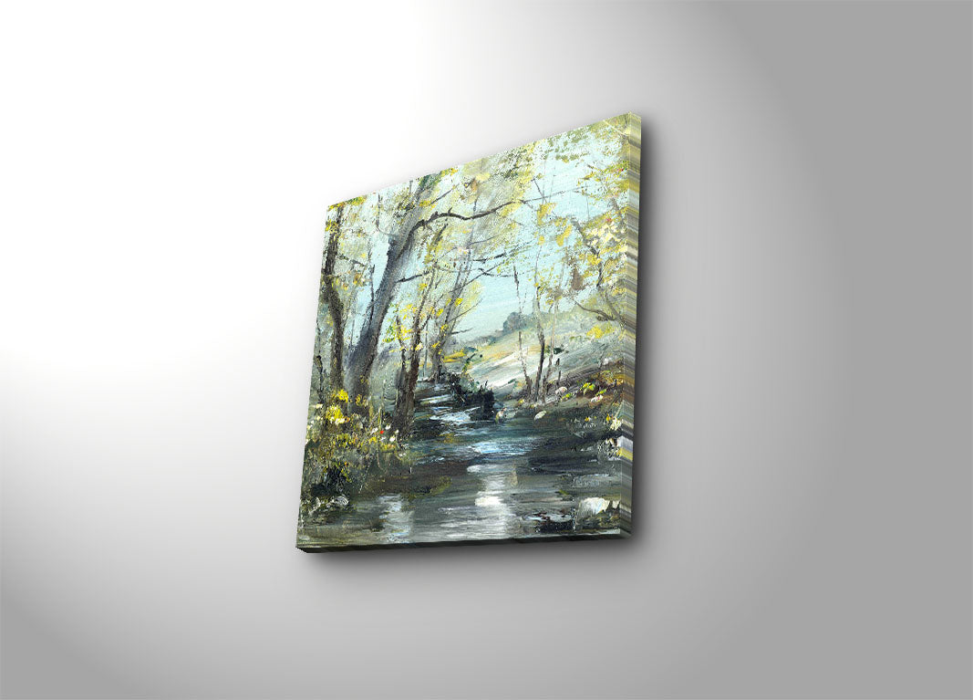 Tela Decorativa Multicolor 45 x 45 cm em Camurça 100% com Moldura de Madeira 3 cm – 4545K-72