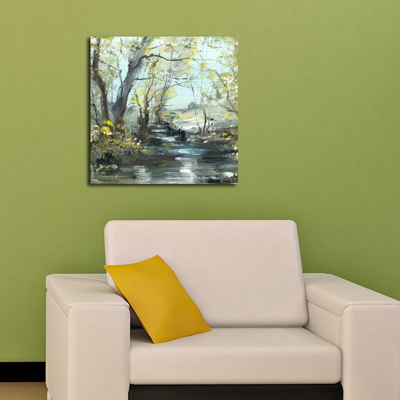 Tela Decorativa Multicolor 45 x 45 cm em Camurça 100% com Moldura de Madeira 3 cm – 4545K-72