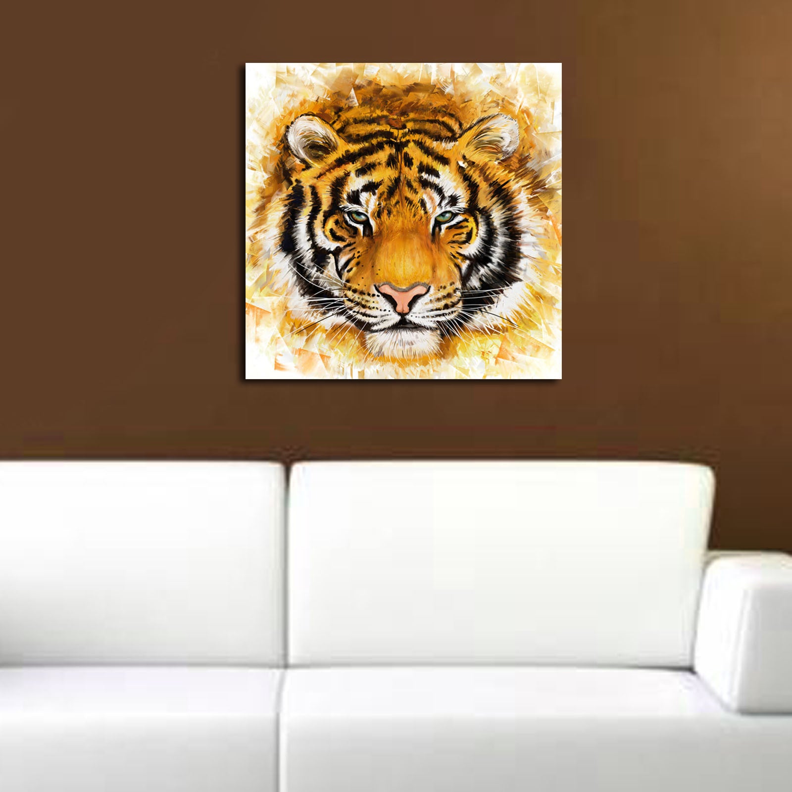 Tela Decorativa Multicolor 45x45 cm em Lona Suede 100% com Moldura de Madeira (3 cm)