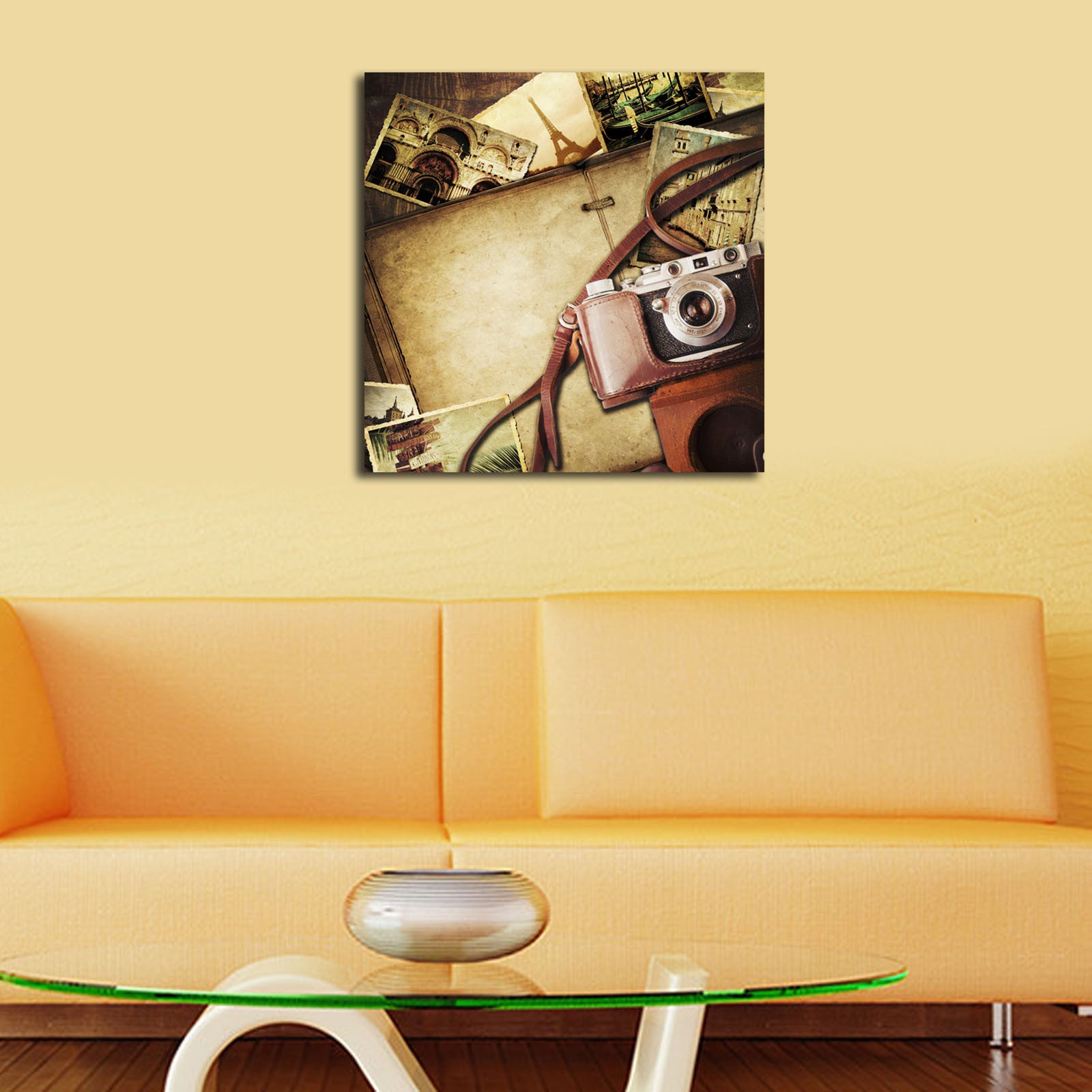 Quadro Tela Decorativa Multicolor 45x45 cm – Tela 100% Camurça, Moldura de Madeira 3 cm (4545K-75)