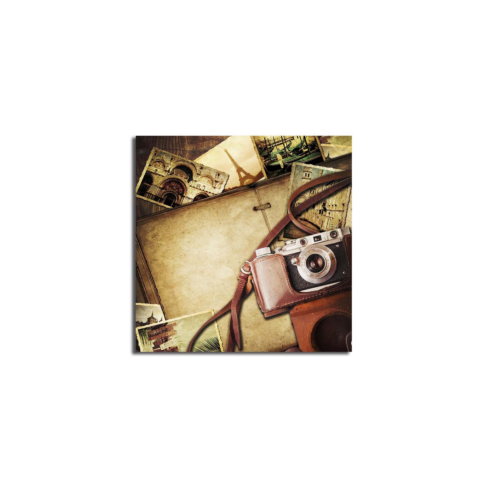 Quadro Tela Decorativa Multicolor 45x45 cm – Tela 100% Camurça, Moldura de Madeira 3 cm (4545K-75)