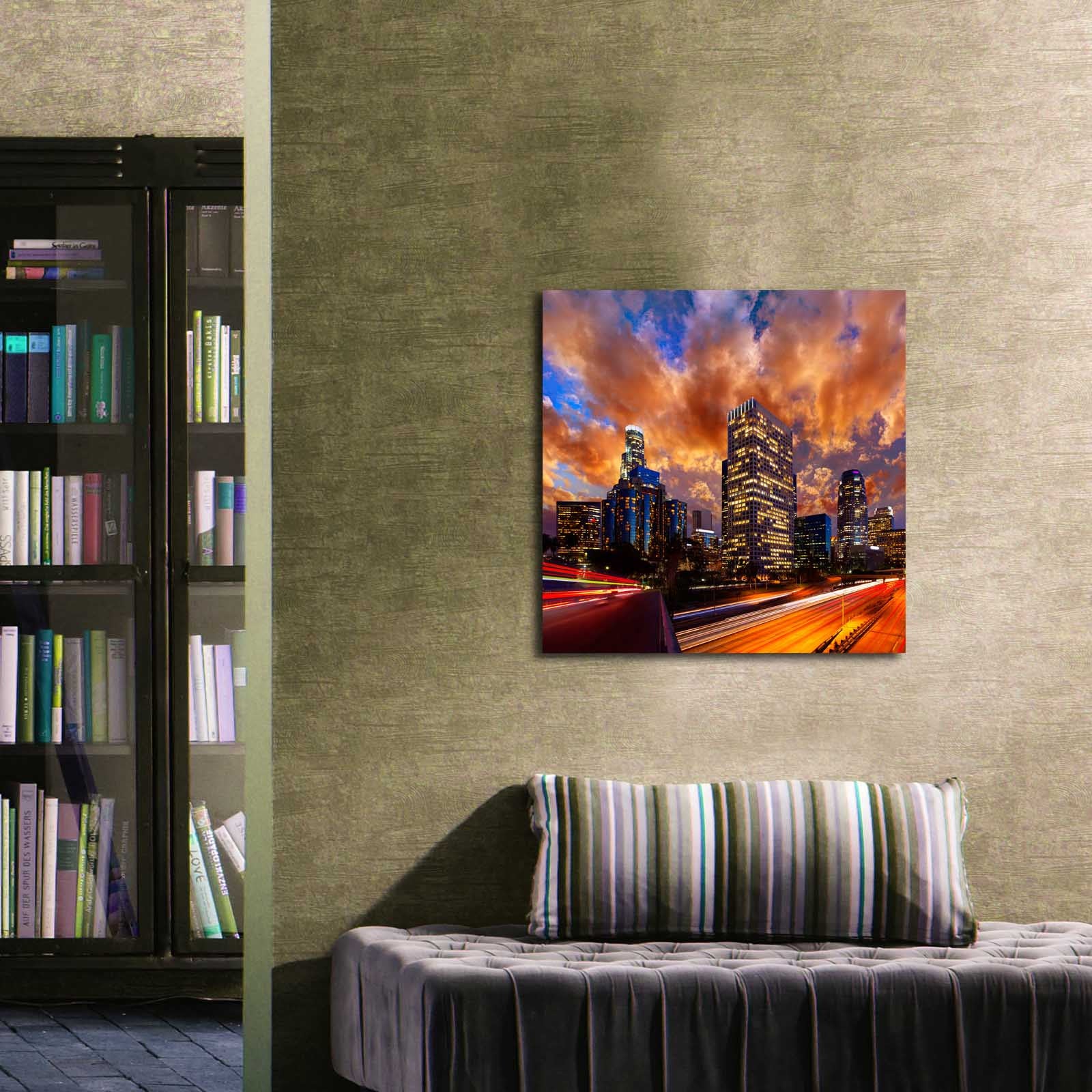 Tela Decorativa Multicolor 45x45 cm em Suede 100% com Moldura de Madeira 3 cm – 4545K-77