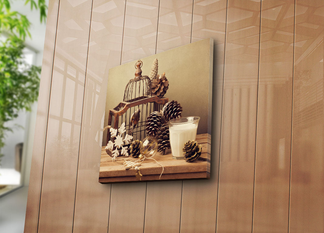 Tela Decorativa Multicolor 45 x 45 cm | Camurça 100% | Moldura de Madeira 3 cm – 4545K-78 (242BNZ1278)