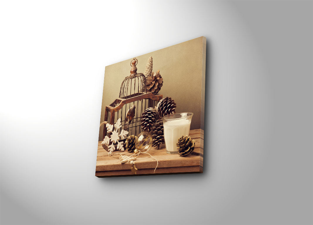 Tela Decorativa Multicolor 45 x 45 cm | Camurça 100% | Moldura de Madeira 3 cm – 4545K-78 (242BNZ1278)