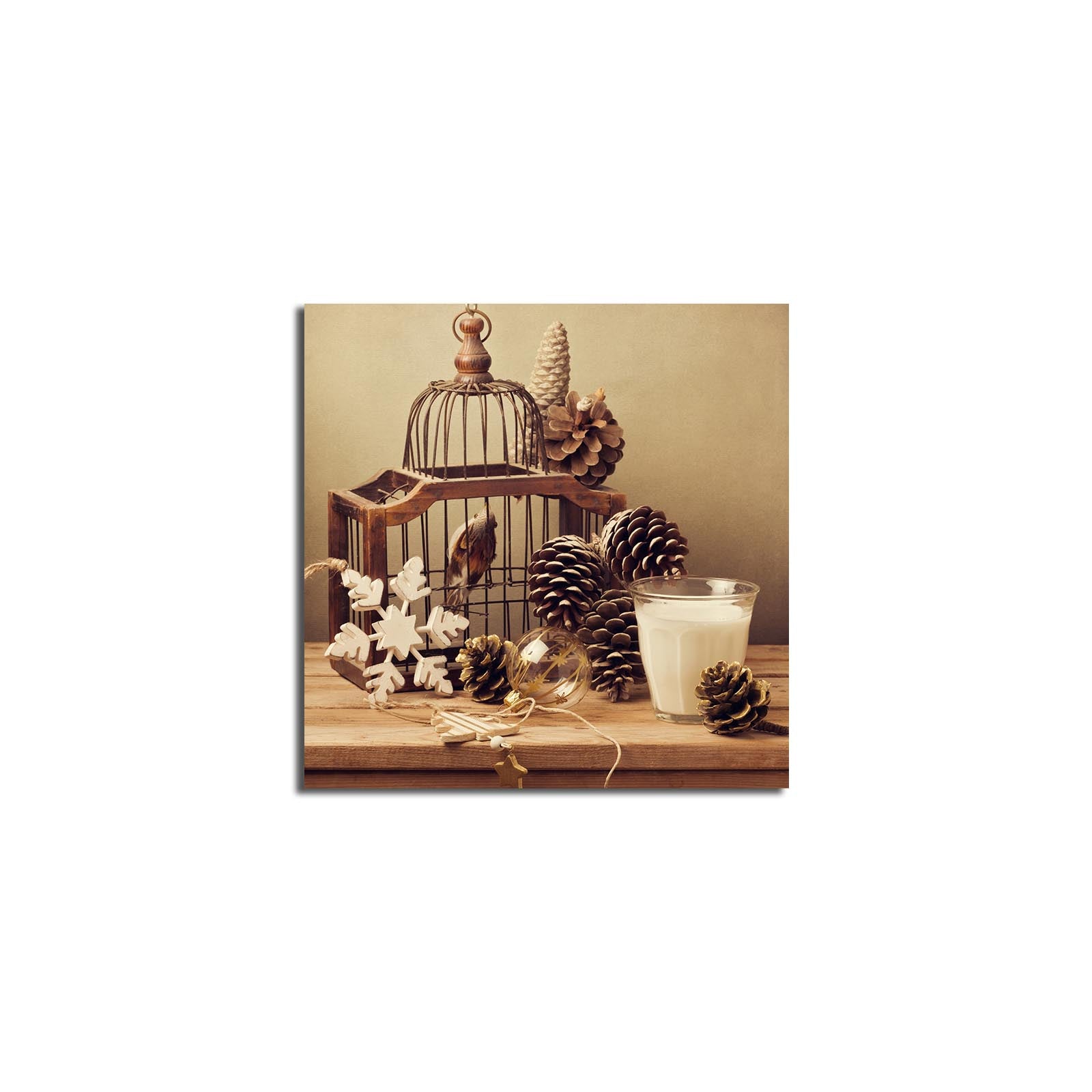 Tela Decorativa Multicolor 45 x 45 cm | Camurça 100% | Moldura de Madeira 3 cm – 4545K-78 (242BNZ1278)