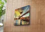 Tela Decorativa Multicolor 45 x 45 cm – Camurça 100% com Moldura de Madeira 3 cm (4545K-79)