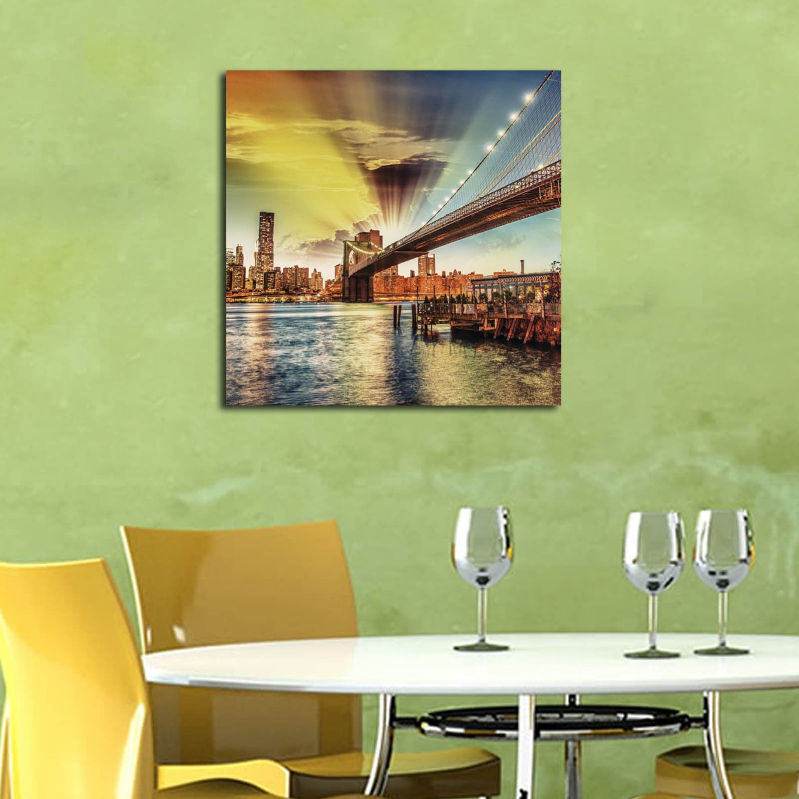 Tela Decorativa Multicolor 45 x 45 cm – Camurça 100% com Moldura de Madeira 3 cm (4545K-79)