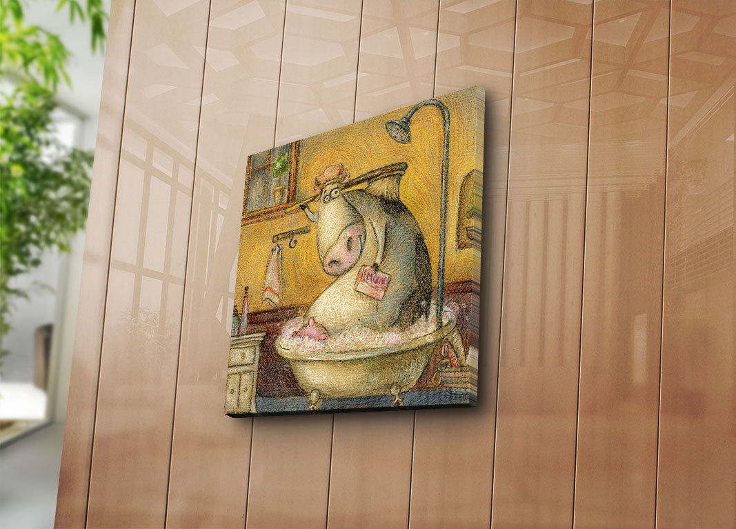 Quadro Decorativo em Tela Multicolor 45x45 cm, Canvas Tipo Camurça, Moldura de Madeira 3 cm – 4545K-80