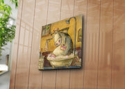 Quadro Decorativo em Tela Multicolor 45x45 cm, Canvas Tipo Camurça, Moldura de Madeira 3 cm – 4545K-80