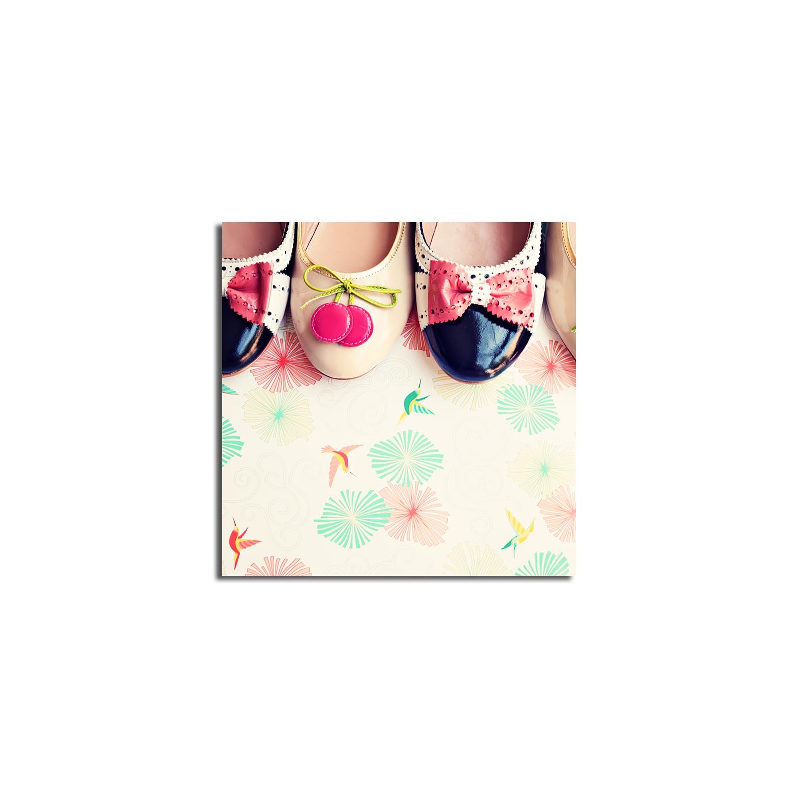 Tela Decorativa Multicolor 45x45 cm em Camurça 100% com Moldura de Madeira 3 cm – 4545K-82