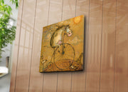 Tela Decorativa Multicolor 45x45 cm em Camurça 100% com Moldura de Madeira (4545K-84)