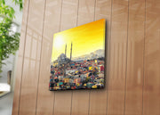 Tela Decorativa em Camurça 100% com Moldura de Madeira 3 cm (45 x 45 cm) – Multicolor