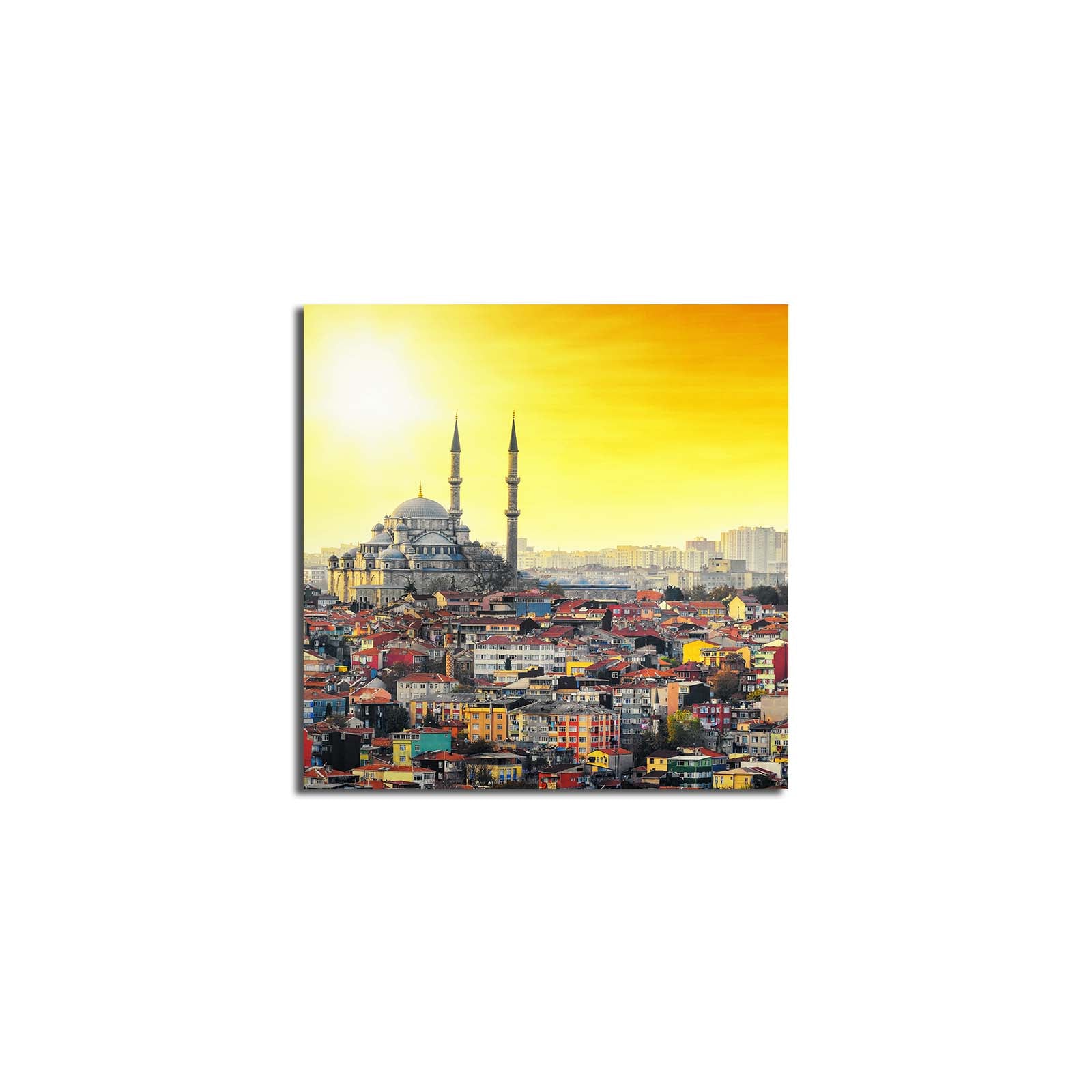 Tela Decorativa em Camurça 100% com Moldura de Madeira 3 cm (45 x 45 cm) – Multicolor