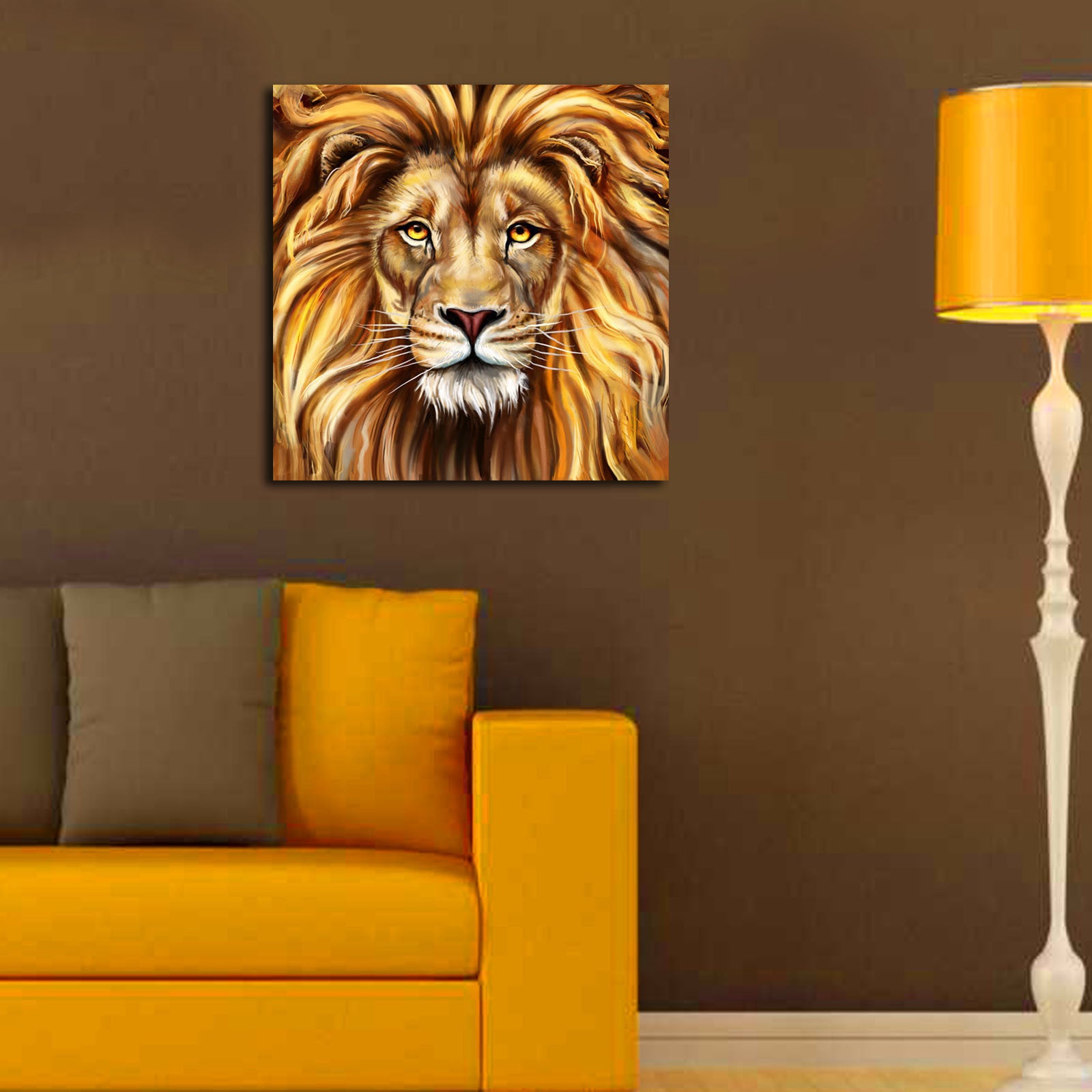 Quadro Decorativo em Tela Suede 100% Multicolor 45x45 cm com Moldura de Madeira 3 cm – 4545K-86