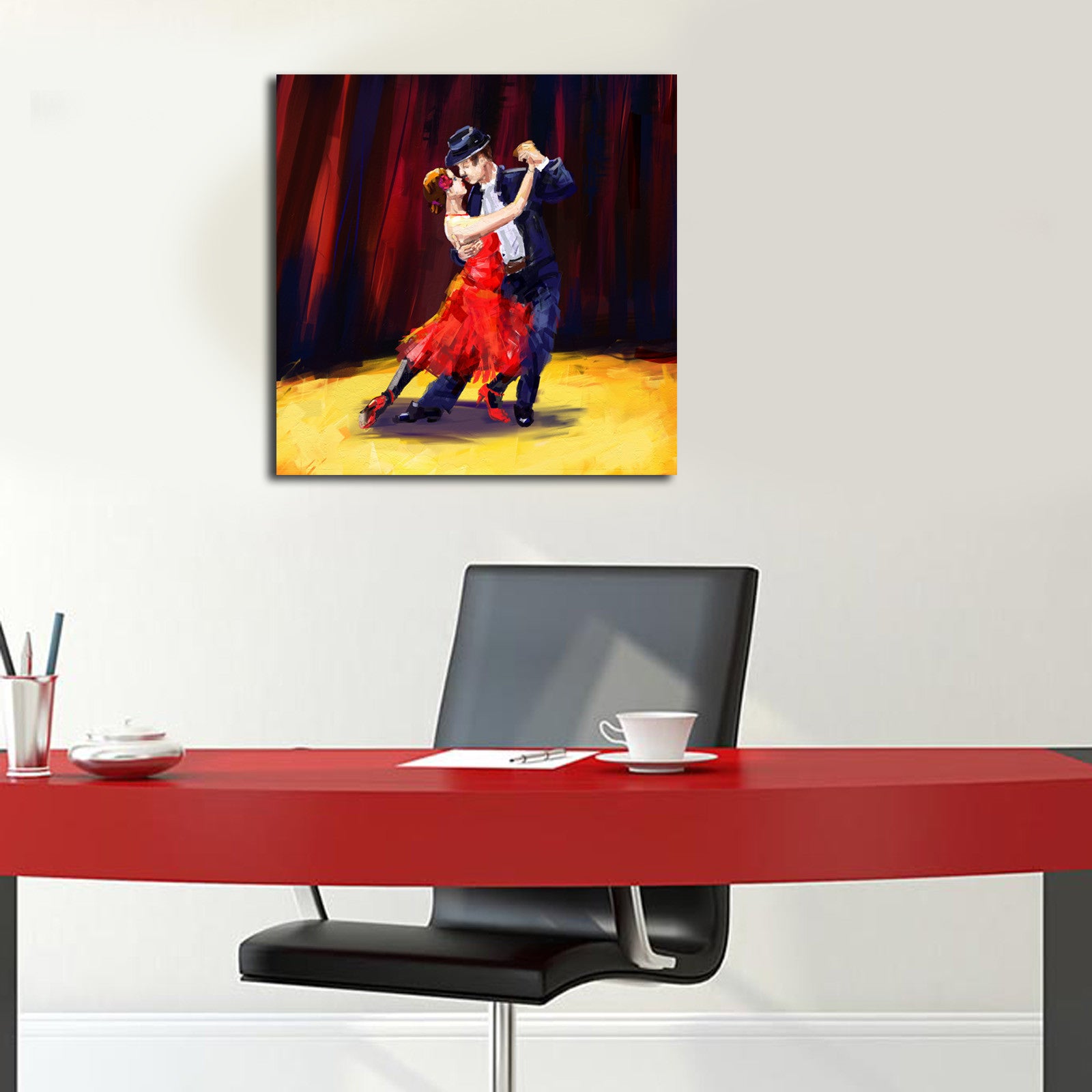 Quadro em Tela Multicolor 45x45 cm – Camurça 100% com Moldura de Madeira 3 cm