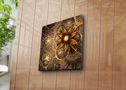 Tela Decorativa Multicolor 45 x 45 cm em Camurça com Moldura de Madeira 3 cm