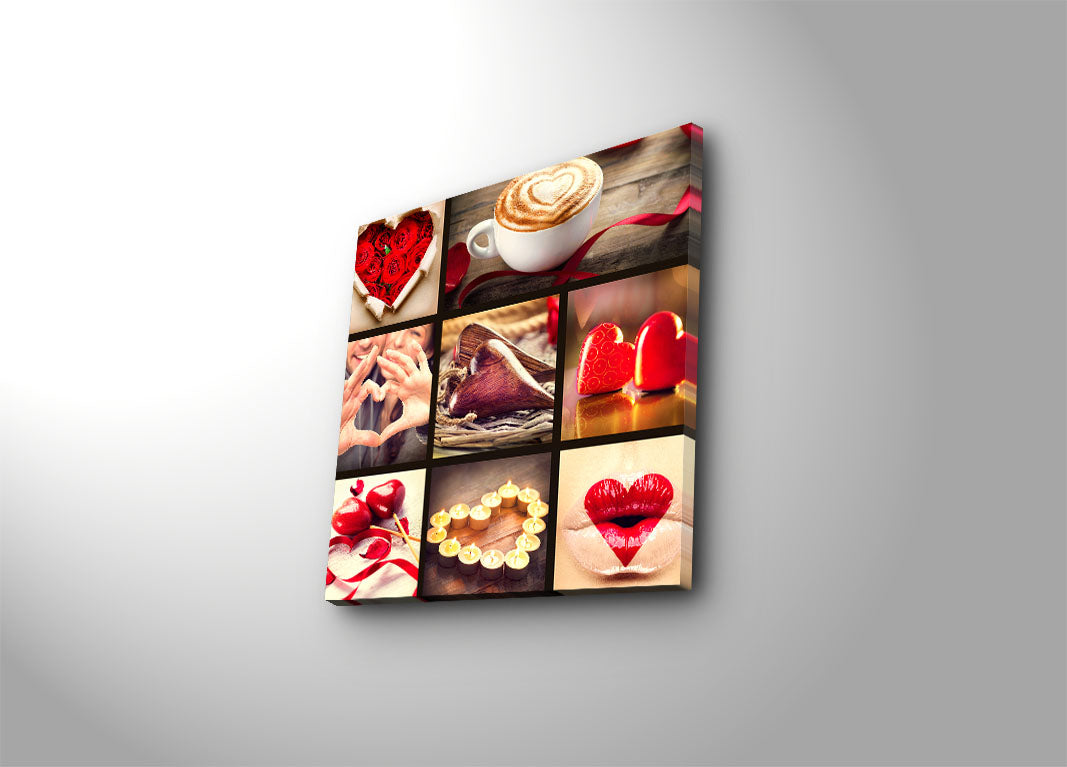 Quadro em Tela Decorativa Multicolor 45x45 cm — Suede 100% com Moldura de Madeira 3 cm (4545K-90)