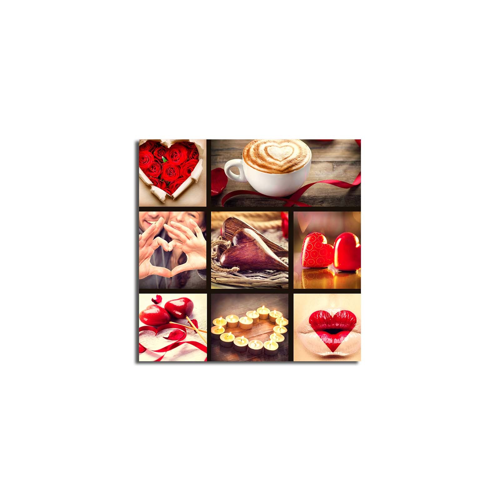 Quadro em Tela Decorativa Multicolor 45x45 cm — Suede 100% com Moldura de Madeira 3 cm (4545K-90)