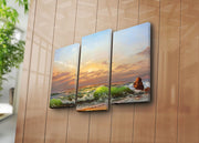 3PATK-3 Quadro Decorativo em Tela (Conjunto de 3) Multicolor – Suede 100% e Moldura de Madeira, 45 x 66 cm