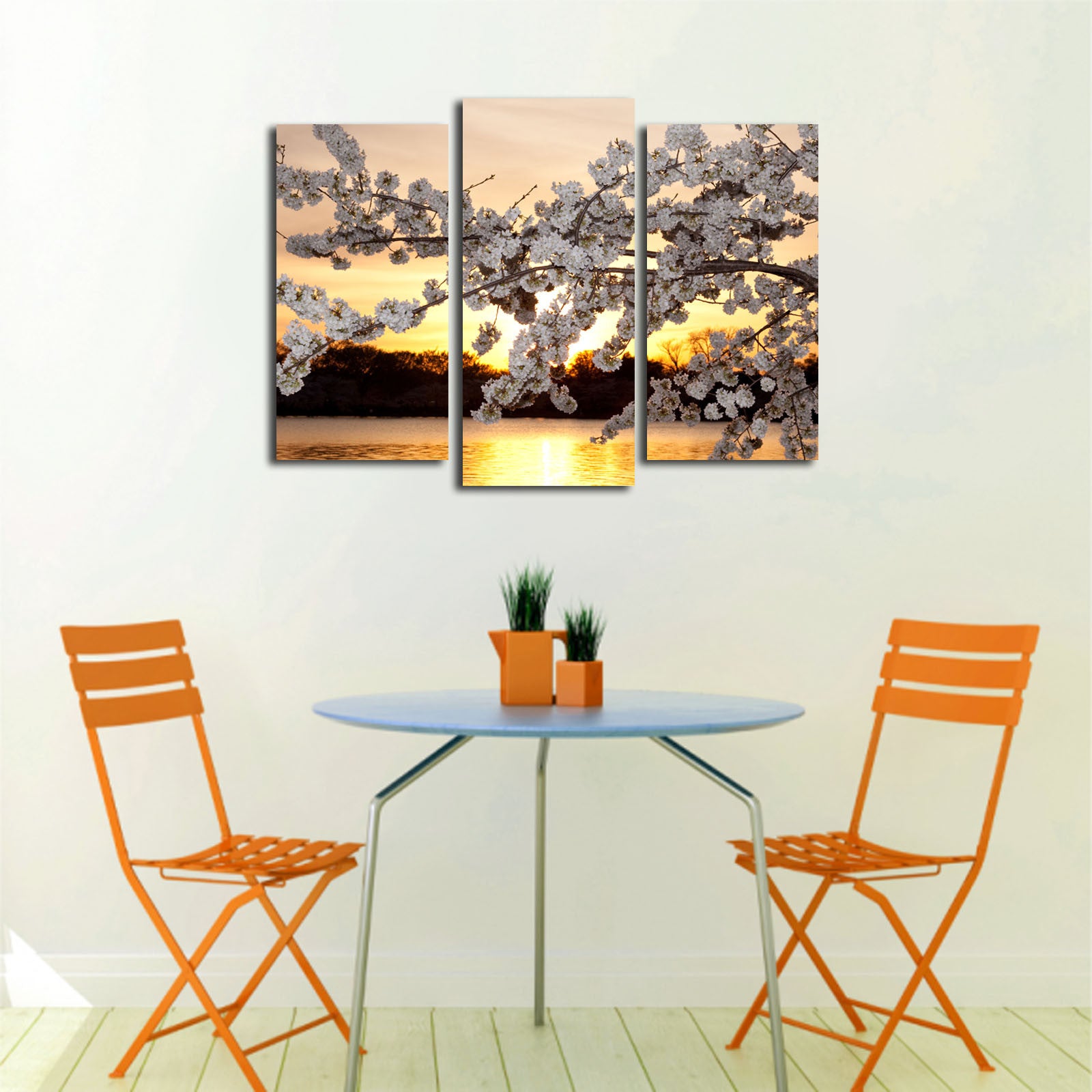 Conjunto de 3 Telas Decorativas em Suede (Canvas) – Multicolor, Moldura de Madeira 3 cm, Tamanho Total 45 x 66 cm – 3PATK-5