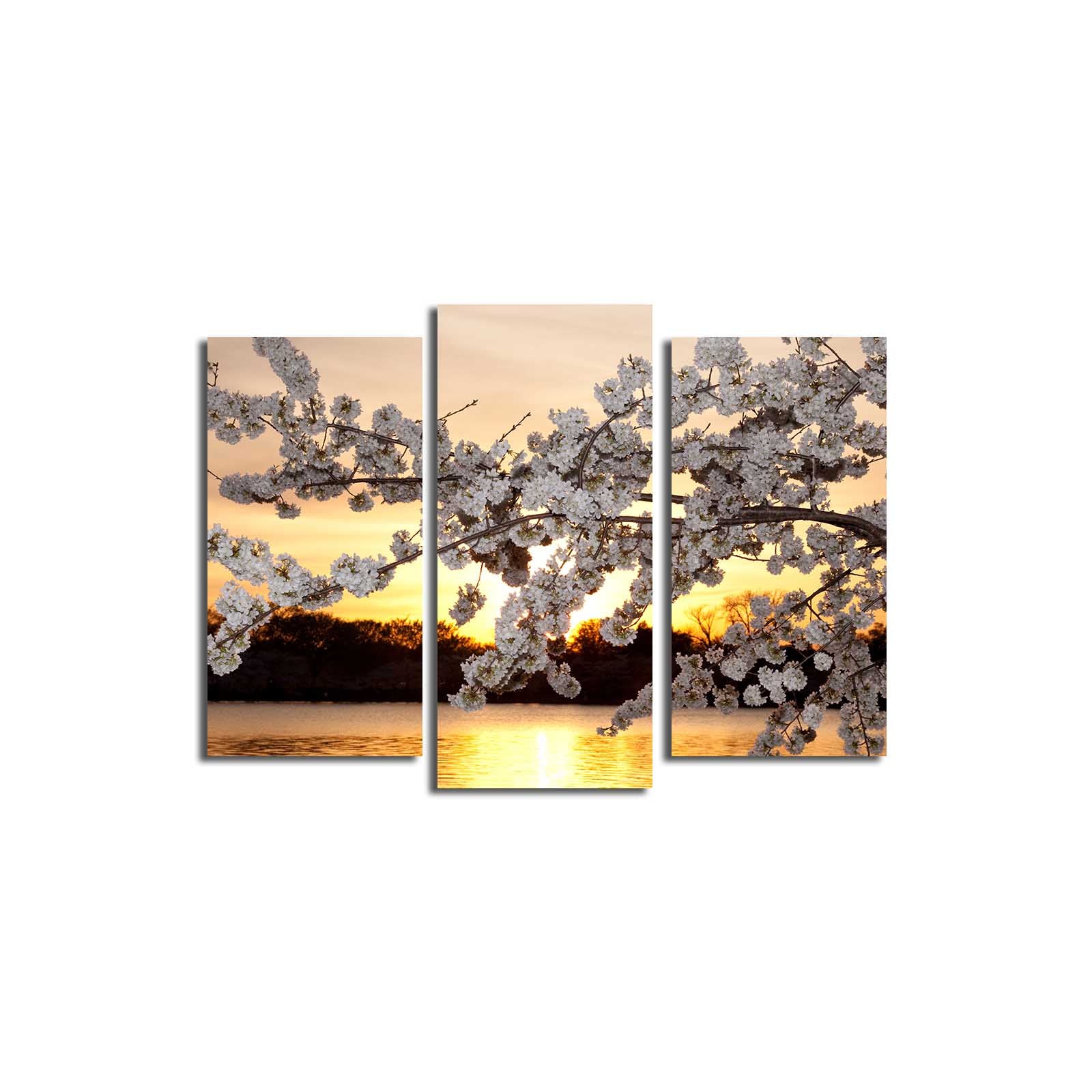 Conjunto de 3 Telas Decorativas em Suede (Canvas) – Multicolor, Moldura de Madeira 3 cm, Tamanho Total 45 x 66 cm – 3PATK-5