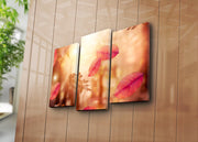 Quadro Decorativo em Tela Suede 100% (3 Peças) Multicolor – Moldura de Madeira 3 cm – 45 x 66 cm