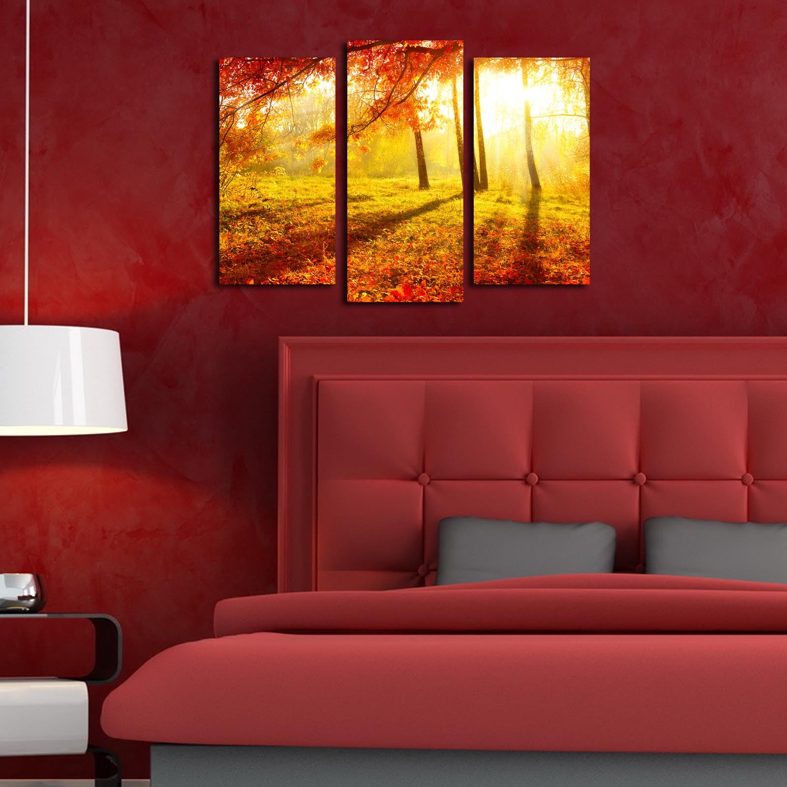 Quadros Decorativos em Tela (3 Peças) Multicor – 100% Suede, Moldura de Madeira 3 cm – 45 x 66 cm