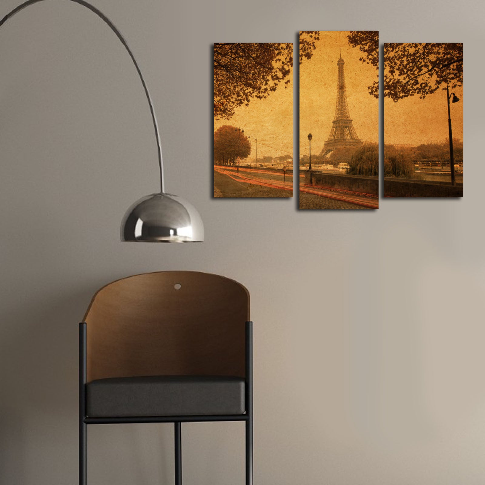 Quadro Decorativo em Tela 3 Peças Multicolor 3PATK-16 – 100% Suede, Moldura de Madeira 3 cm – 20x39 cm (2) + 20x45 cm (1) – Total 45x66 cm