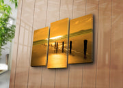 Quadro Decorativo Tela Suede Multicolor (3 Peças) com Moldura de Madeira – 45 x 66 cm – 3PATK-17