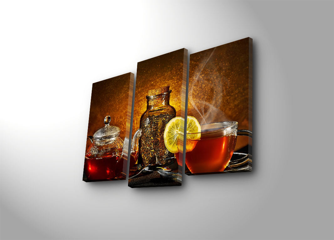 Conjunto de Quadros Decorativos em Tela Suede Multicolor – 3 Peças, Moldura 100% Madeira, 45 x 66 cm