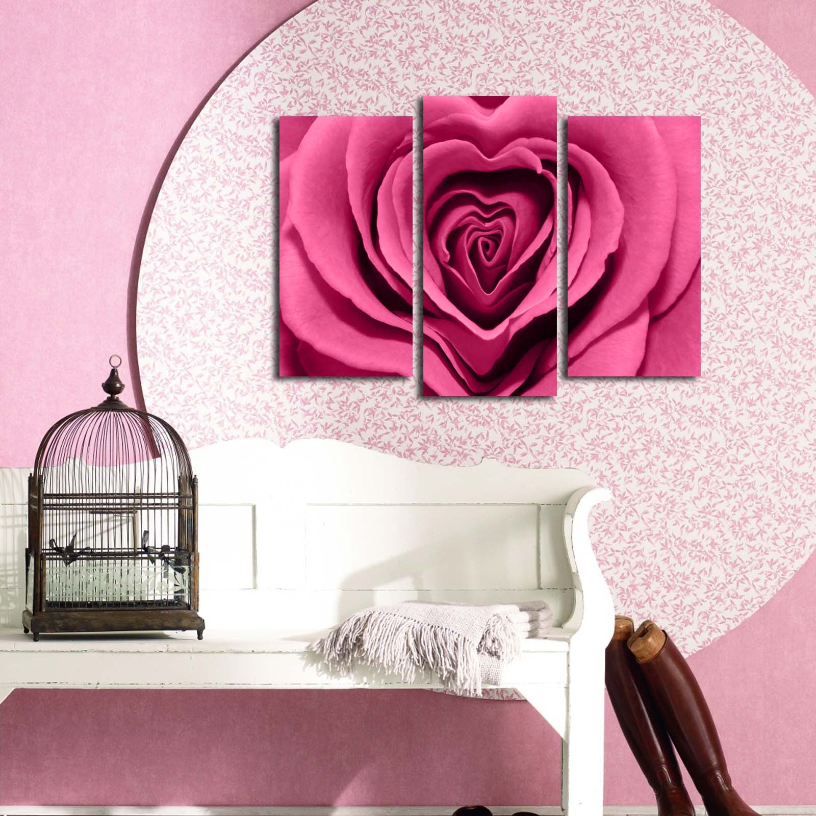 Conjunto 3PATK-20: 3 Telas Decorativas Multicolor 100% Camurça com Moldura de Madeira 3 cm (Total 45 x 66 cm)