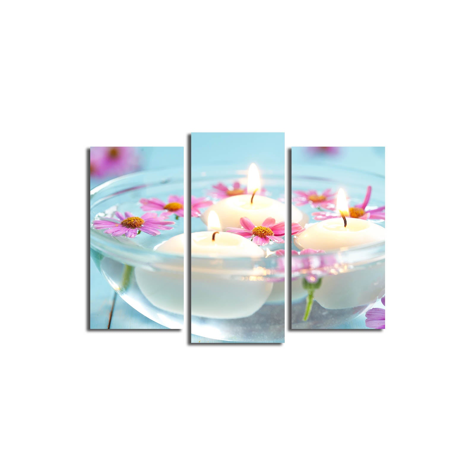 Conjunto de Telas Decorativas 3 Peças Multicolor em Tela Suede, Moldura de Madeira 3 cm – 45 x 66 cm (3PATK-21)