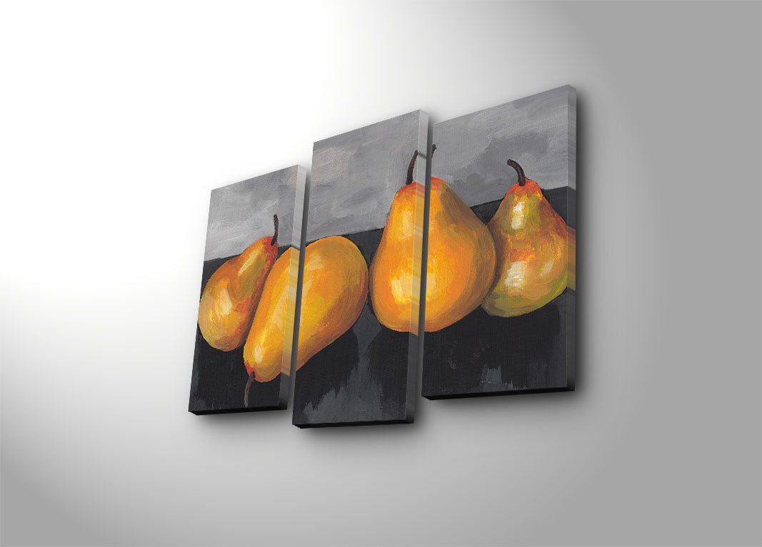 Tríptico Decorativo em Tela Suede Multicolor com Moldura de Madeira (3 Peças, 45 x 66 cm)