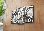 Tríptico em Tela Multicolor – 3 Peças, 100% Tela tipo Camurça, Moldura em Madeira, 45 x 66 cm