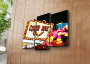 Quadro Decorativo em Tela – Tríptico Multicolor (3 Peças), Tela de Camurça 100%, Moldura em Madeira 3 cm, 45 x 66 cm