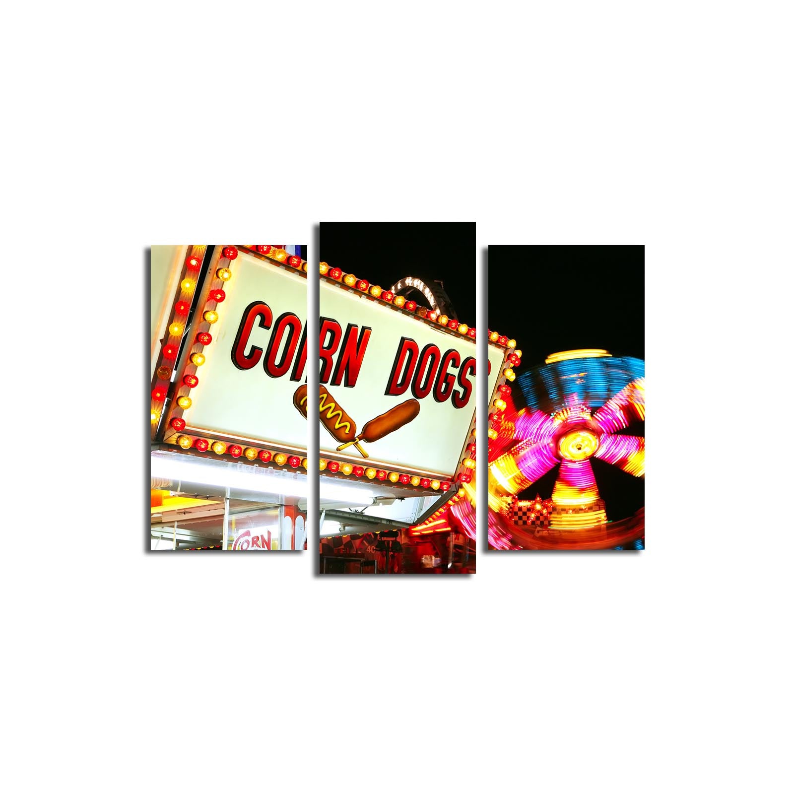 Quadro Decorativo em Tela – Tríptico Multicolor (3 Peças), Tela de Camurça 100%, Moldura em Madeira 3 cm, 45 x 66 cm