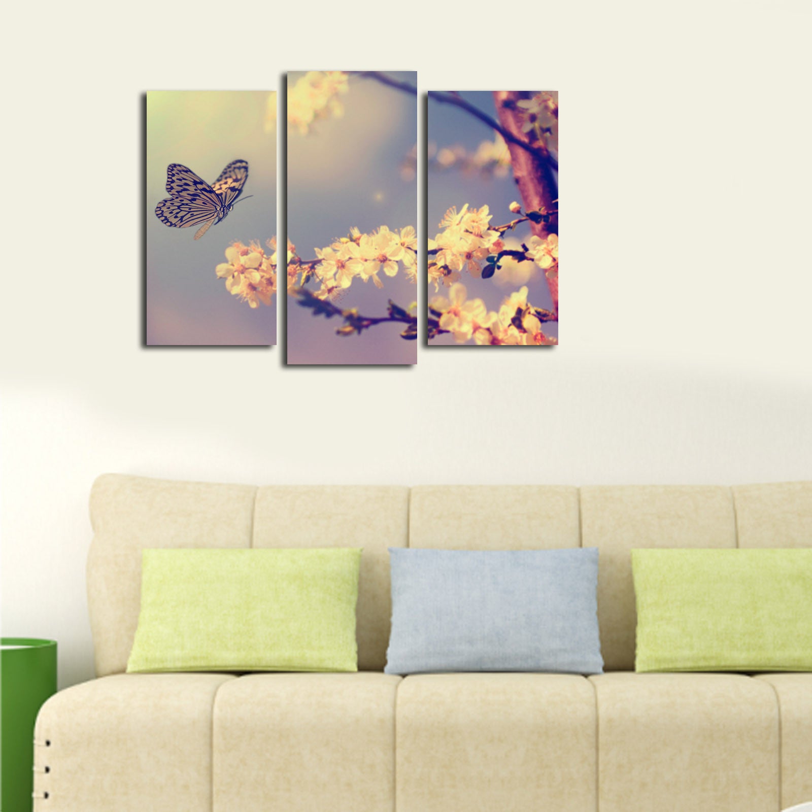 Quadro Decorativo em Tela Multicolor (3 Peças) — 3PATK-32 | Suede 100%, Moldura de Madeira 3 cm, Total 45 x 66 cm