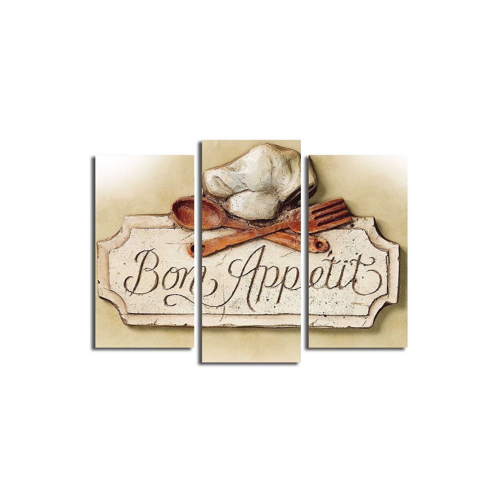 Quadro Decorativo em Tela 3 Peças Multicolor 3PATK-35 – Tela 100% Suede, Moldura de Madeira 3 cm, 45x66 cm