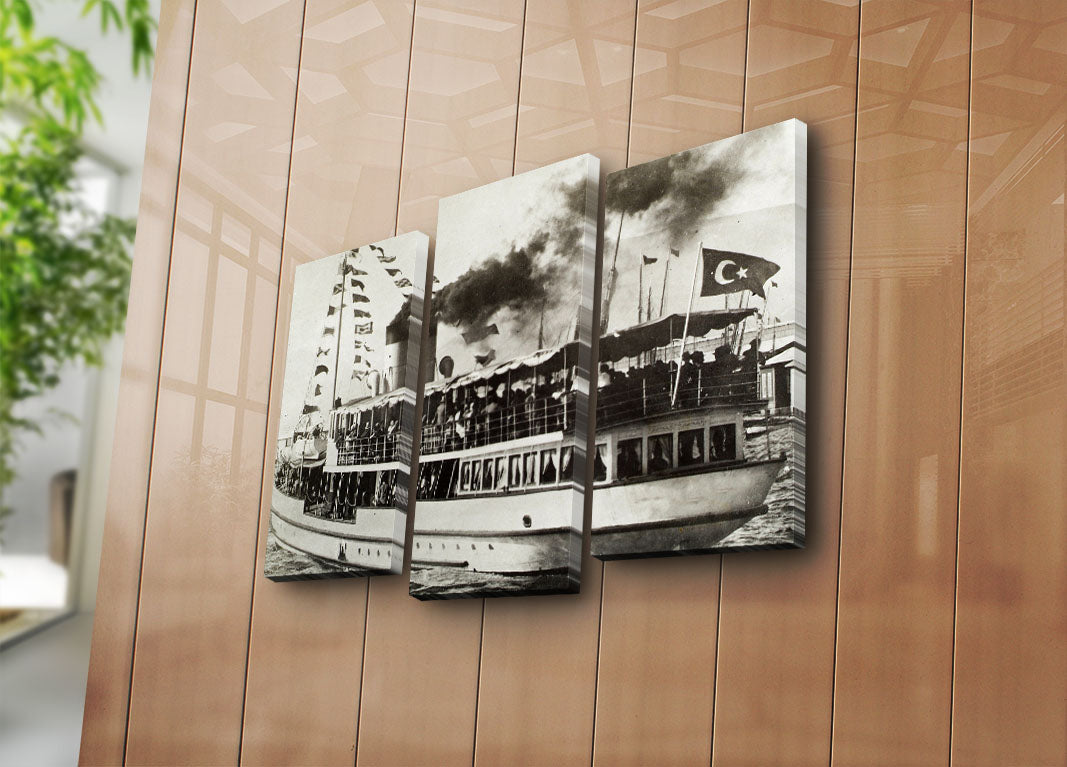 Conjunto de Quadros em Tela Suede (3 Peças) – Multicolor, Moldura 100% Madeira, 45 x 66 cm