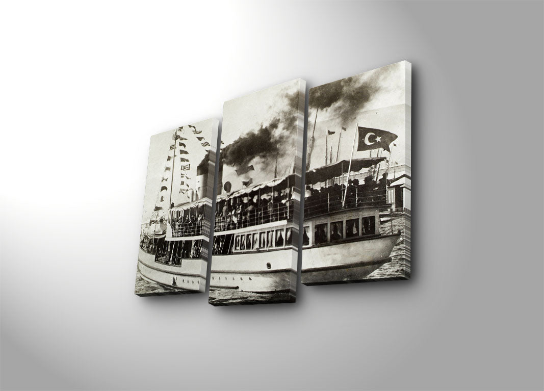 Conjunto de Quadros em Tela Suede (3 Peças) – Multicolor, Moldura 100% Madeira, 45 x 66 cm