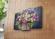 Tríptico em Tela Suede 100% Multicolor com Moldura de Madeira – 45 x 66 cm