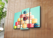 Quadro Decorativo Tríptico Multicolor em Tela Suede 100% com Moldura de Madeira (3PATK-41) – 3 Peças, 45 x 66 cm