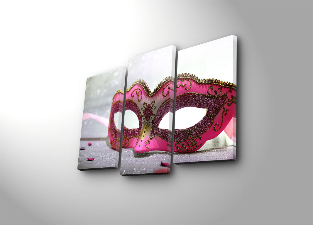 Conjunto de Quadros Decorativos em Tela Multicolor (3 Peças) — 100% Camurça, Moldura de Madeira 3 cm, 45 x 66 cm | 3PATK-42