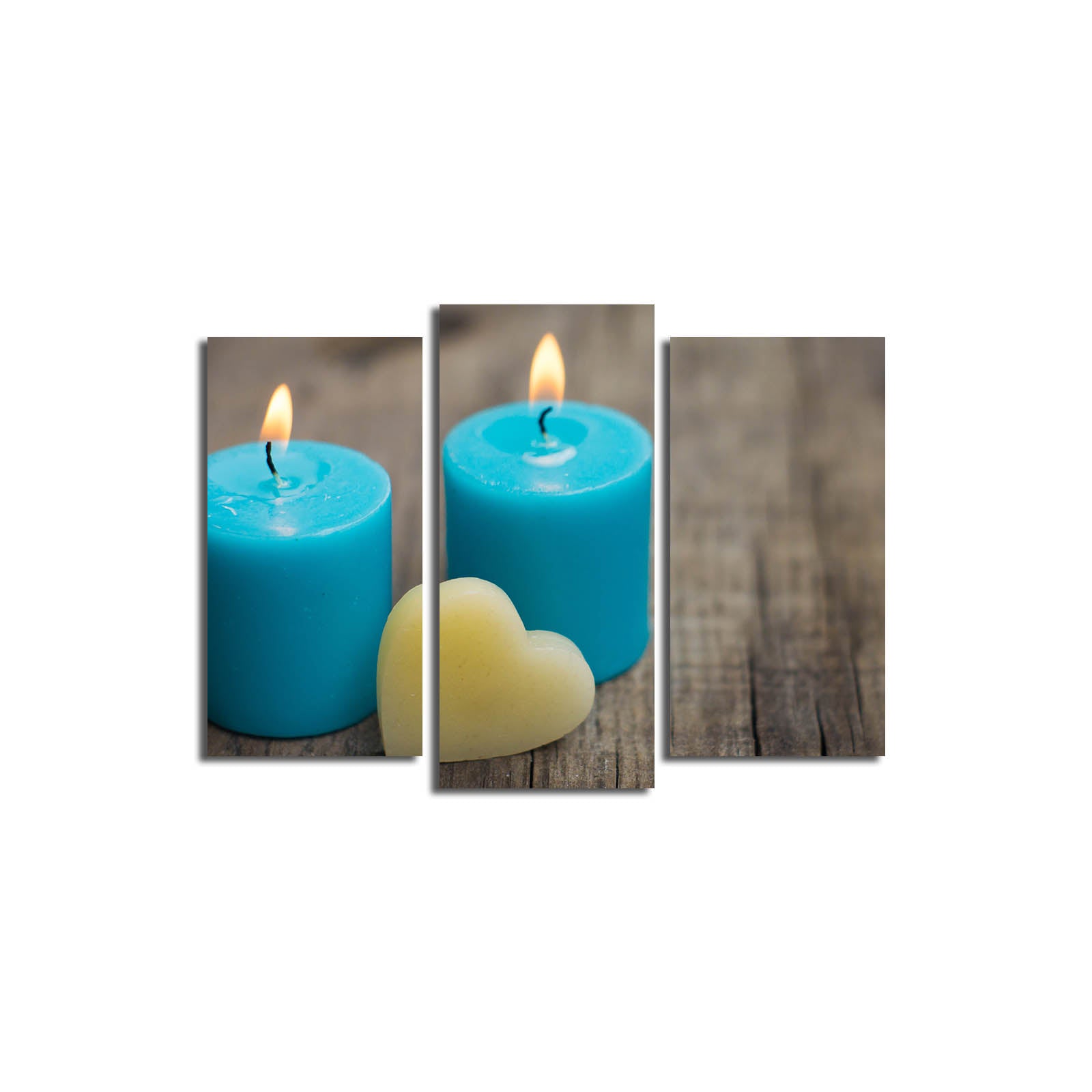 Tela Decorativa Multicolor 3 Peças 3PATK-46 — Suede Premium, Moldura de Madeira 3 cm, 45x66 cm