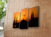 Quadro Decorativo em Tela (3 Peças) Multicolor | 100% Camurça | Moldura de Madeira 3 cm | 20x39 cm (2) + 20x45 cm (1) | Total 45x66 cm | 3PATK-47