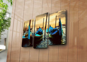 Quadro Tripartido em Tela Suede Multicolor com Moldura de Madeira – 45 x 66 cm (3 Peças)