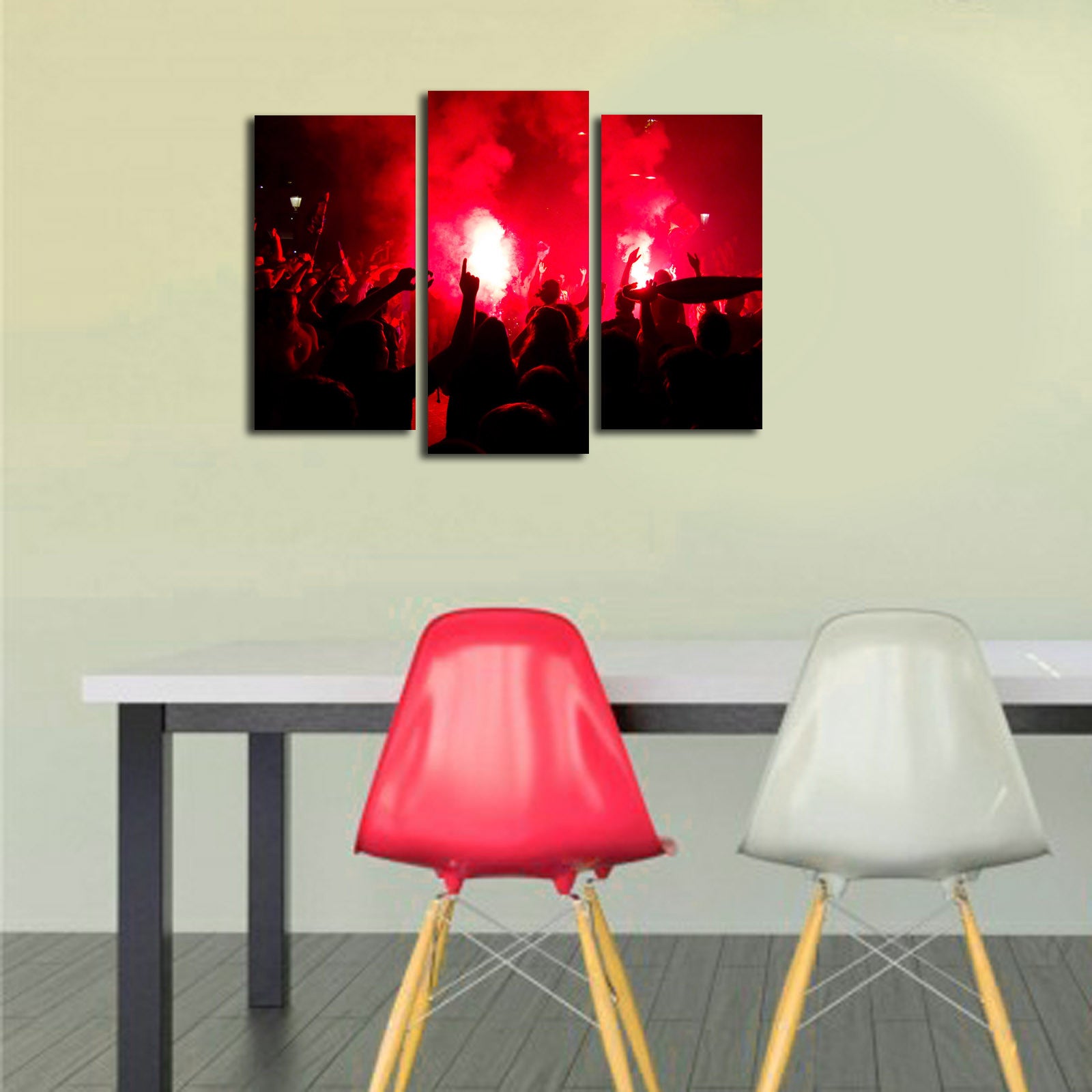 Quadro Decorativo em Tela Suede Multicolor (3 Peças) com Moldura de Madeira – 45 x 66 cm